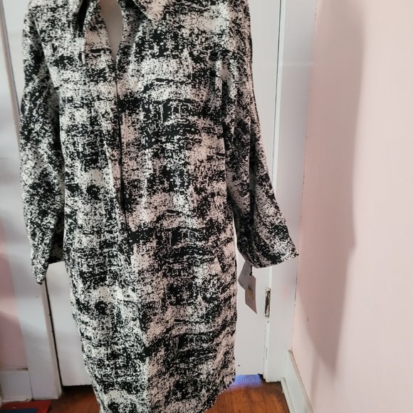 Ivanka Trump Beautiful Long Open Unlined Knit Womens M Jacket Black/White Mint - Picture 2 of 8